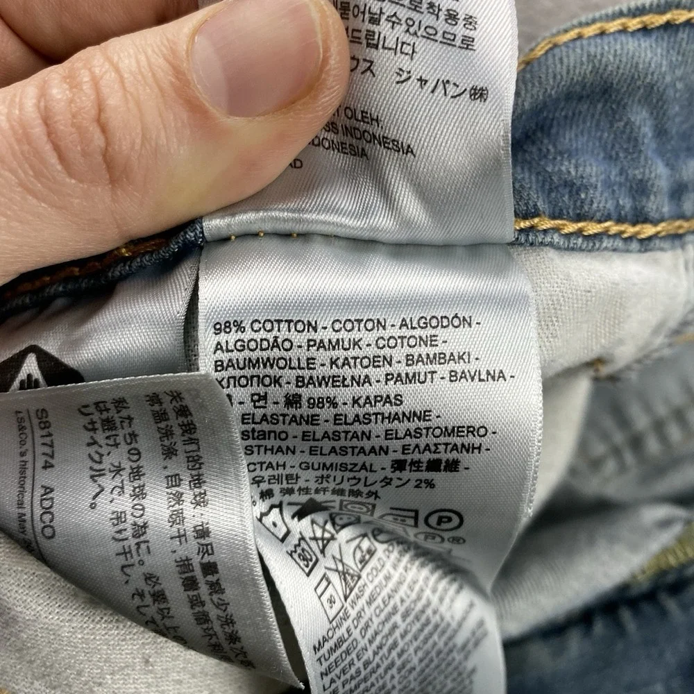 Levis 511 Slim Fit Jeans Mens 38x27 Blue Mid Rise‎